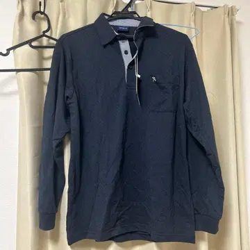 다크 블루 긴팔 피케 셔츠 M 사이즈 (택 포함)