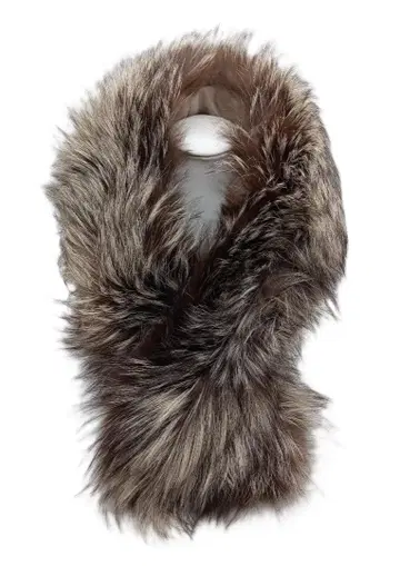 안감 이름 자수 있음 퍼 숄 브라운 x 그레이 계열