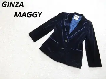MAGGY 긴자 매기 벨벳 2버튼 자켓 네이비 9