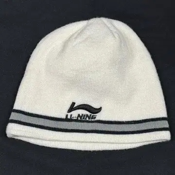 LI-NING 보더 자수 로고 원 포인트 비니 니트 모자 리닝