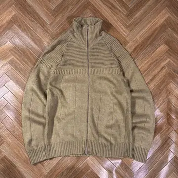 트래디셔널리스트 풀 집업 드라이버 니트 베이지 아크릴 M