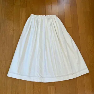 나카가와 마사시치 상점 코튼 헴프 개더 스커트 화이트