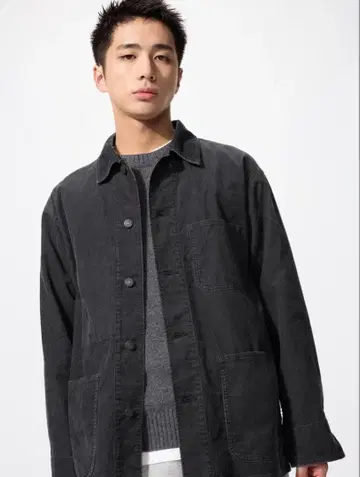 코듀로이 자켓 다크 그레이 M 유니클로