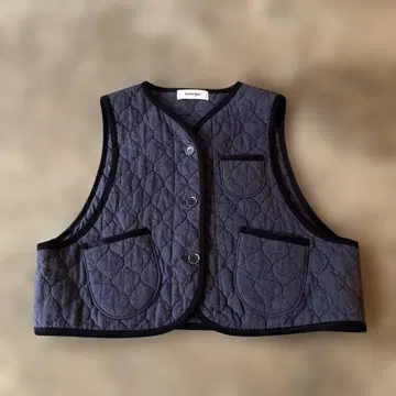 tumugu (츠무구) 코튼 린넨 퀼팅 베스트