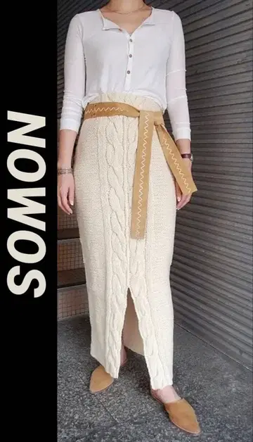 레어템 NOWOS 노워스 아란 편직 니트 스커트