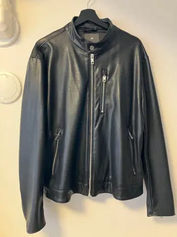 H&M 블랙 가죽 자켓 XL