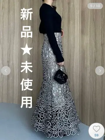 SNIDEL 꽃무늬 자수 롱 스커트 M