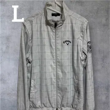 Callaway 체크 무늬 풀 집업 블루종 [ L 사이즈 ]