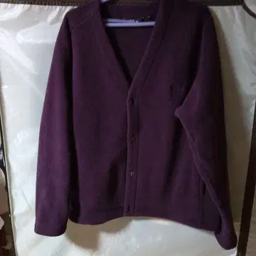 UNIQLO 보라색 V넥 가디건 래글런 슬리브