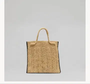 뜨개질 디자인 베이지 토트백