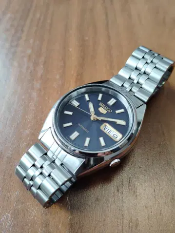 [즉시 구매 OK] 세이코 파이브 자동 와인딩 손목시계 다크 블루