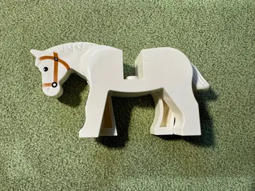 레고 1984-2012년 제조 화이트 말 머리 갑옷 포함