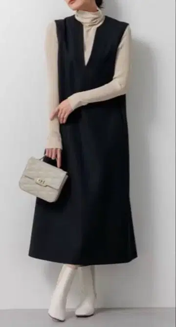 23구 울 믹스 점퍼 드레스 블랙 38
