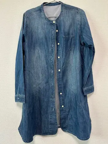 이짜카매니아 데님 롱 셔츠