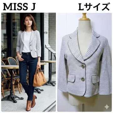 [ 일본제 ] MISS J 미스 제이 보더 테일러드 자켓 라핀