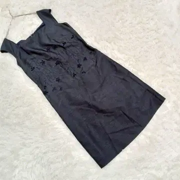 [ 로페마드모아젤 ] (7AR) 타이트 원피스 꽃 자수 백 지퍼 안감