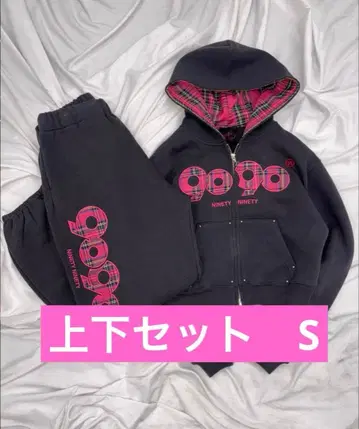 9090girl 로고 후드티 셋업