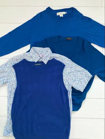 남성용 니트 베스트 반팔 셔츠 4벌 세트