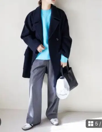 SLOBE IENA 빅 P 코트 자켓 네이비