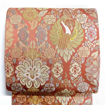 후쿠로 오비 타테와쿠 꽃 학 기모노 오비 002k