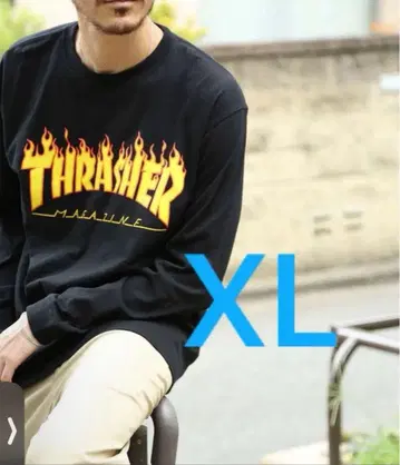 THRASHER 프레임 로고 롱 T셔츠 XL