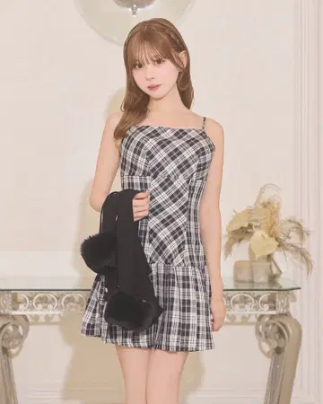 (원피스만) 볼레로 set 체크 플리츠 원피스