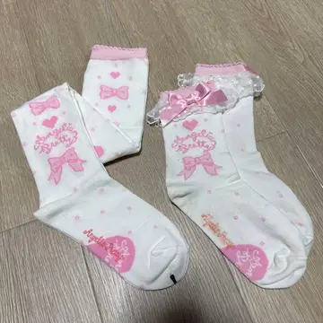 토핑 하트 오버니 크루 삭스