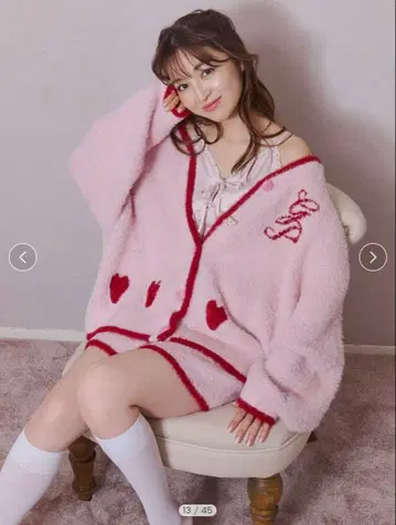 젤라또피케 젤라피케 라메페더 가디건&숏팬츠 세트