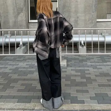 shesame 리버 롤업 데님 팬츠 블랙