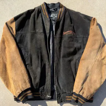 구제 가죽 바시티 자켓 XL