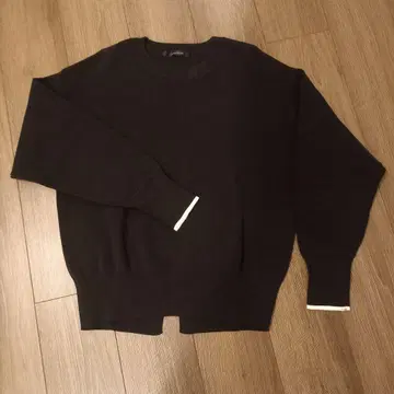 블랙 코튼 니트 풀오버