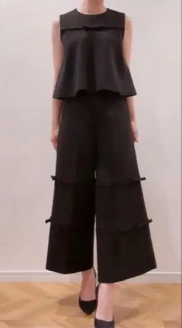 pachman 리본 라인 팬츠 블랙 38