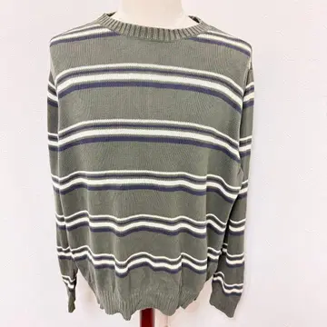 세인트 존스 베이 보더 니트 LG 면 100% 카키 M-16