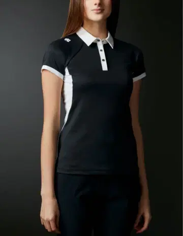 데상트 골프 피케 셔츠 블랙 화이트 L 봄/여름