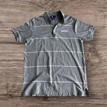 후에버 스트라이프 피케 셔츠 M 사이즈 그레이