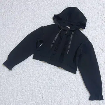 [새상품급] axes femme 프릴 디자인 지퍼 후드티 블랙