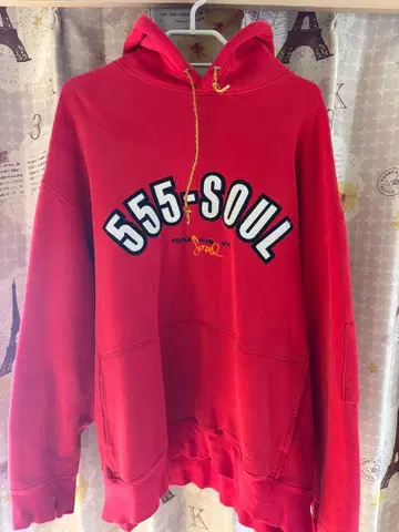 555-SOUL 레드 후드티 XL bboy b계 스트릿