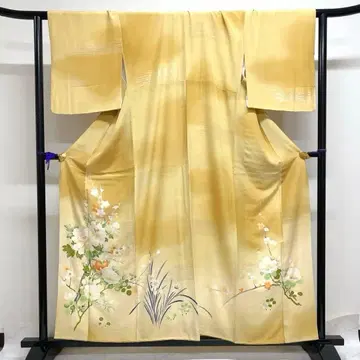 호몬기 자수 모란 매실 창포 블렌딩 그라데이션 문양 없는 기모노 022k