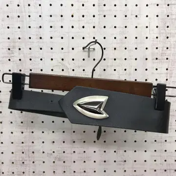 버블 웨스턴 레트로 구제 의류 화살 모티브 허리 마크 가죽 벨트