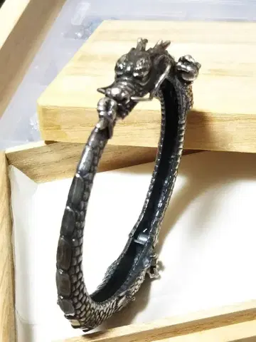 드래곤 모티브 실버 뱅글