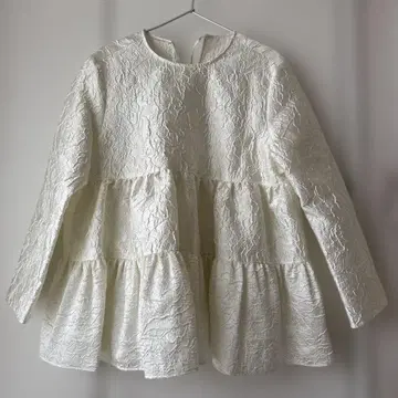 OHGA 자카드 블라우스 화이트