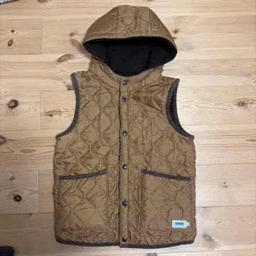 ARMEN 리버서블 다운 베스트 0 사이즈 브라운