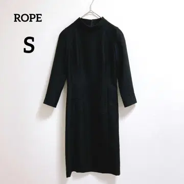 로페 긴팔 원피스 S 블랙 모크넥 I라인 모 100% 323