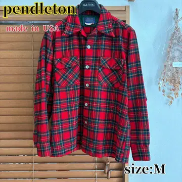 70s Pendleton 보드 셔츠 M 사이즈 100% 울