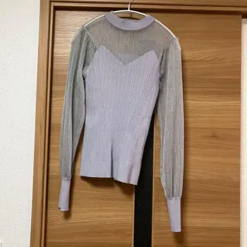 러그나무 문 리브 니트 긴팔 라벤더