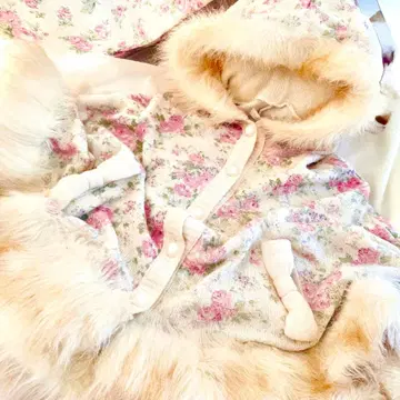 레어 LIZ LISA 꽃무늬 퍼 판초