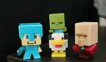 마인크래프트 미니 피규어 3개
