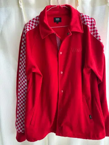 VANS 레드 버튼 트랙 자켓