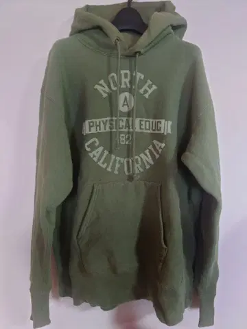 Champion 올리브 그린 후드티 L 사이즈