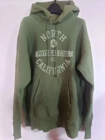 Champion 올리브 그린 후드티 L 사이즈